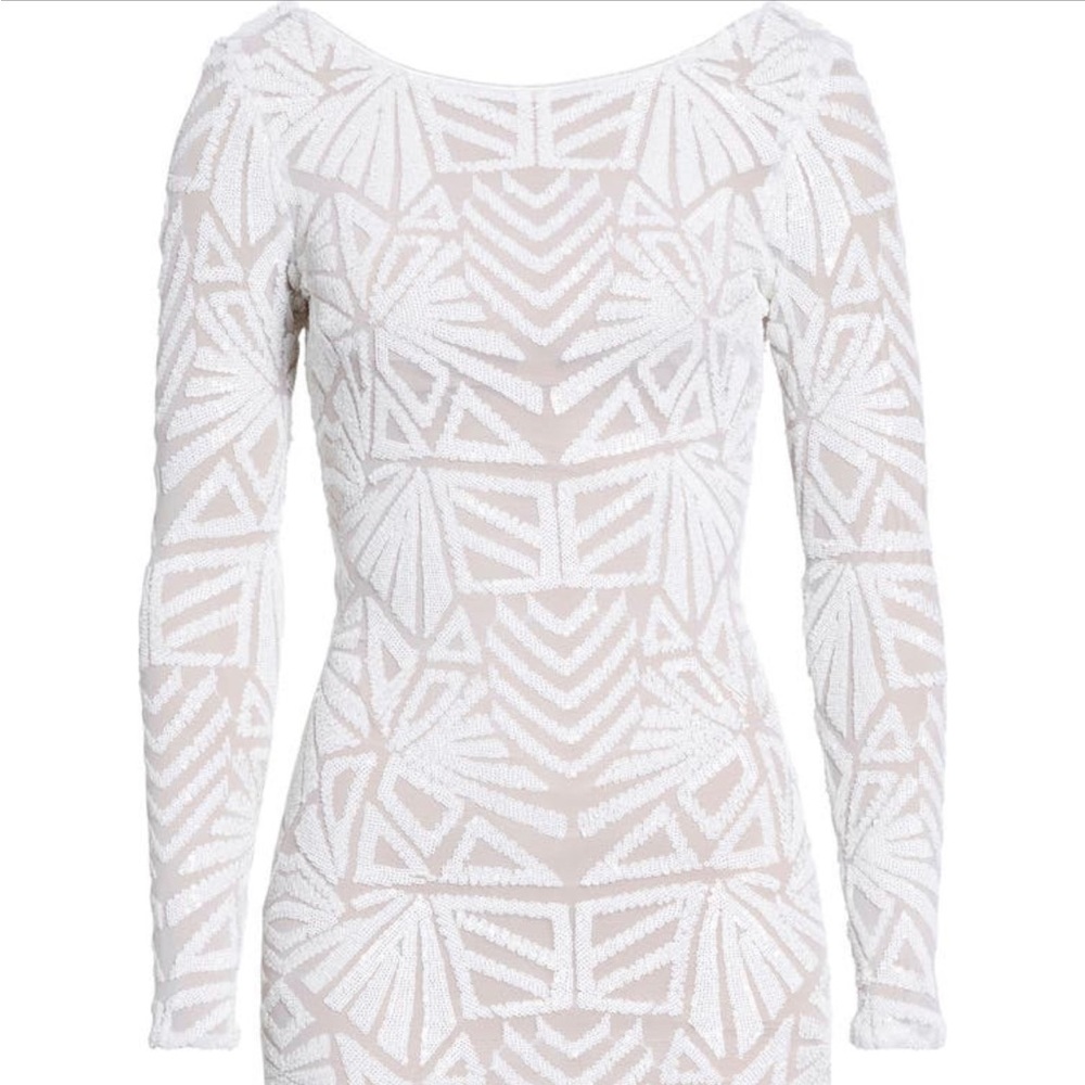 Dress the Population Emery Long Sleeve Sequin Cocktail Dress